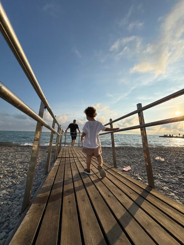Family enjoys afternoon at Sochi beach, Russia June 2026