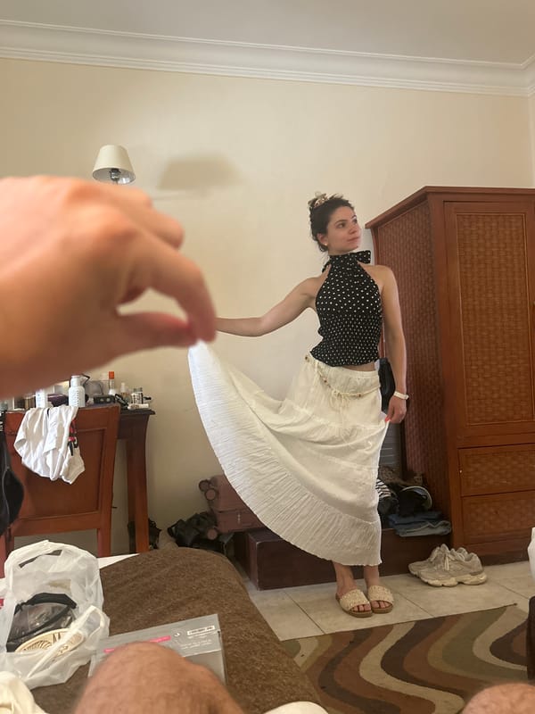 Couple photographs playful moments in Sharm El Sheikh hotel room