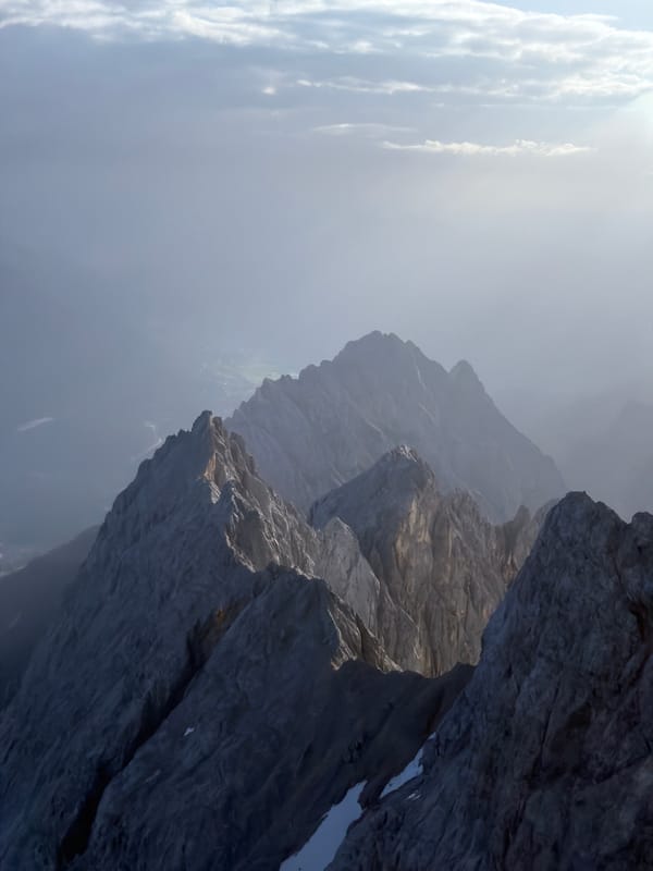 Dawn views across the Bavarian Alps and Eibsee lake