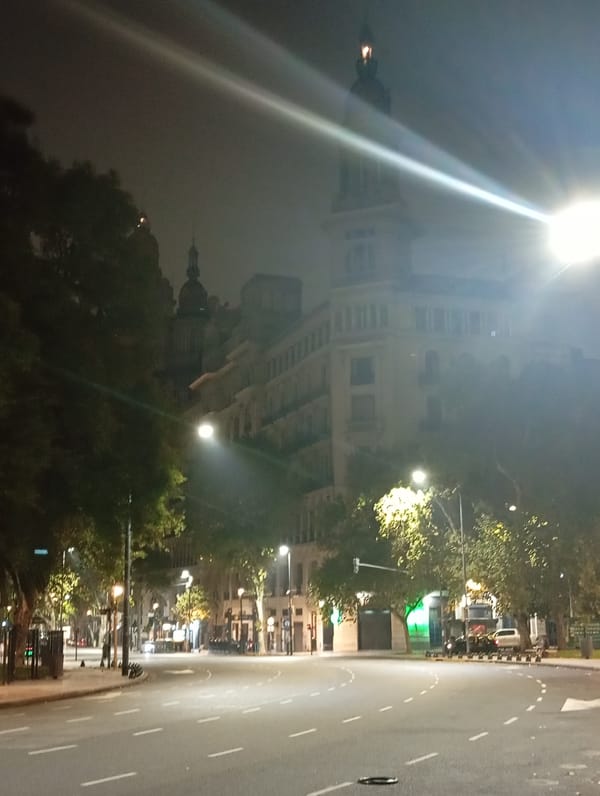 Nighttime street scenes and playground captured in Buenos Aires