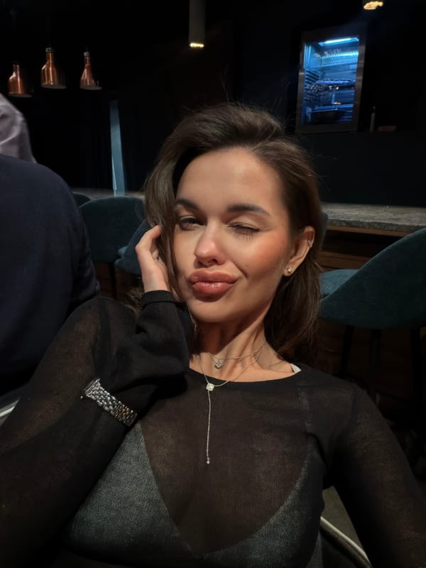 Woman photographed during quiet evening at Krasnoyarsk restaurant