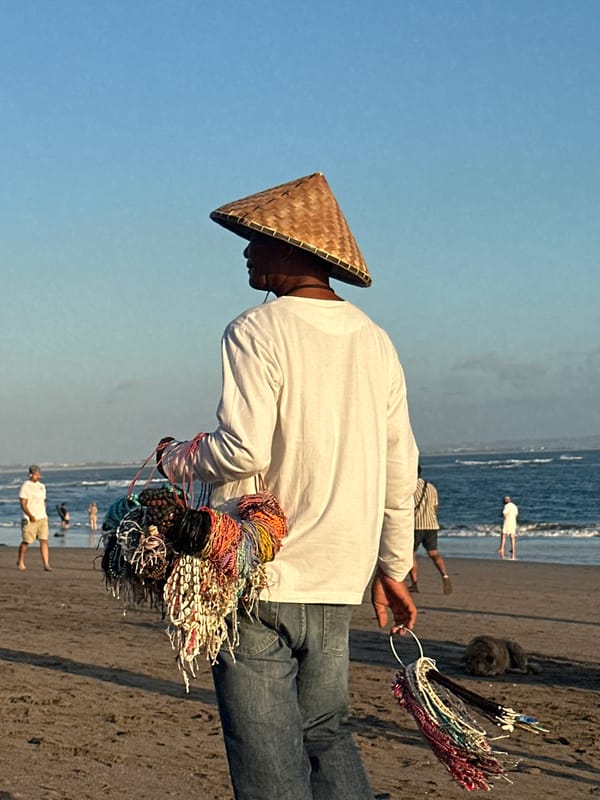 Morning life on Kuta Beach, Bali