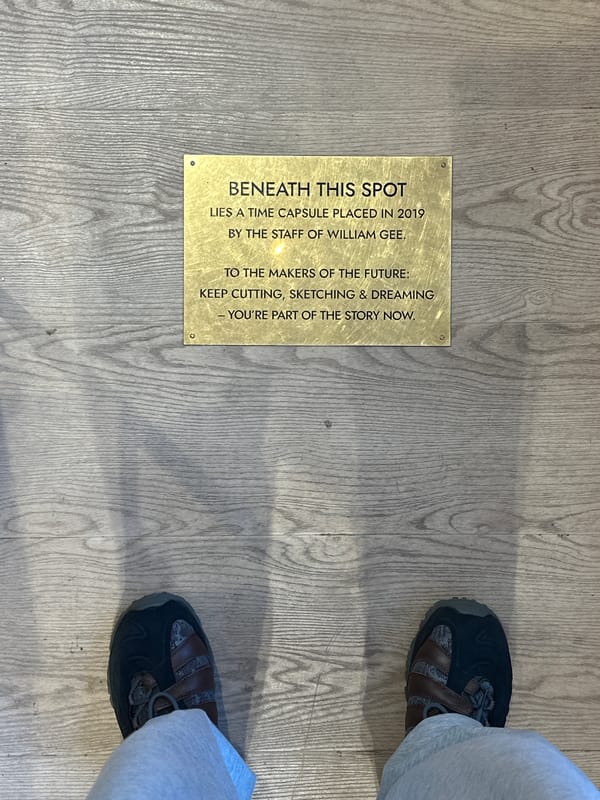 London witnesses document floor plaque and craft store display
