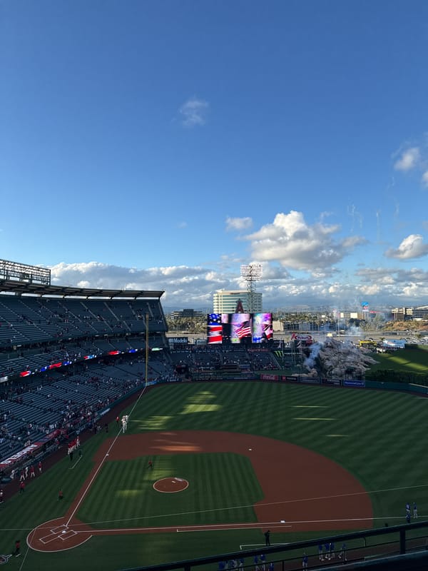 Baseball game draws crowds to Angel Stadium in Anaheim