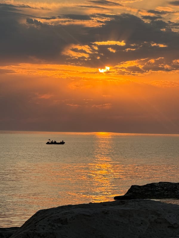 Lazy afternoon on Aktau's Caspian shoreline