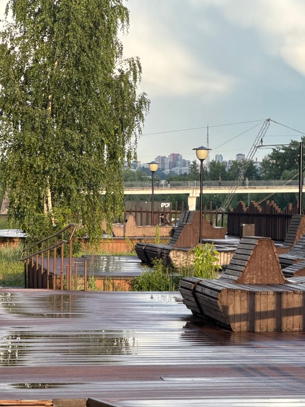 Cable wakeboarding session on a Nizhny Novgorod urban waterfront