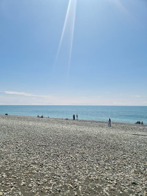 Clear sunny morning observed at Sochi beach