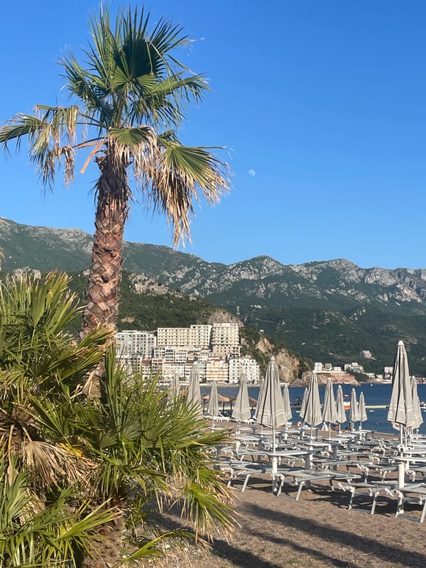 Summer beach scenes documented along Montenegro's Adriatic coast