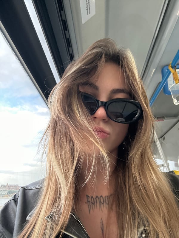Selfie and portrait on Moscow transit, black leather jacket.
