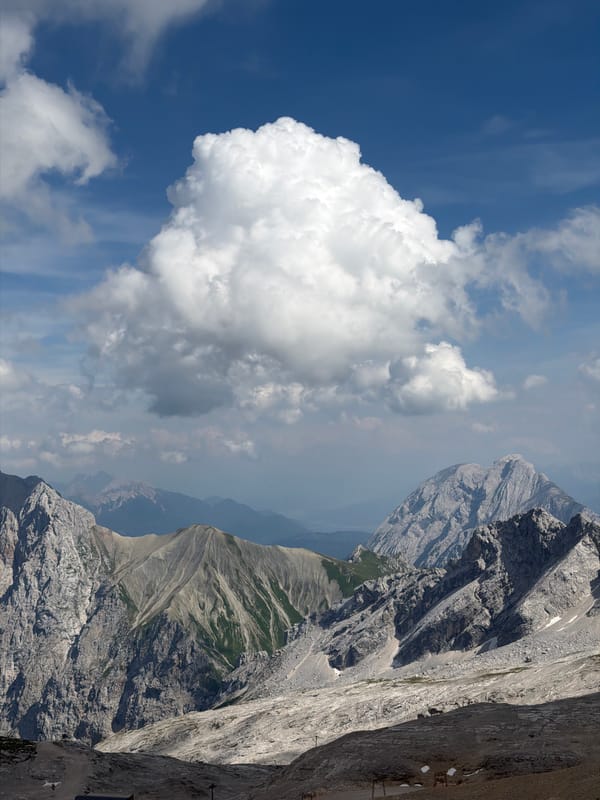 Rocky alpine terrain above Garmisch-Partenkirchen on a clear day