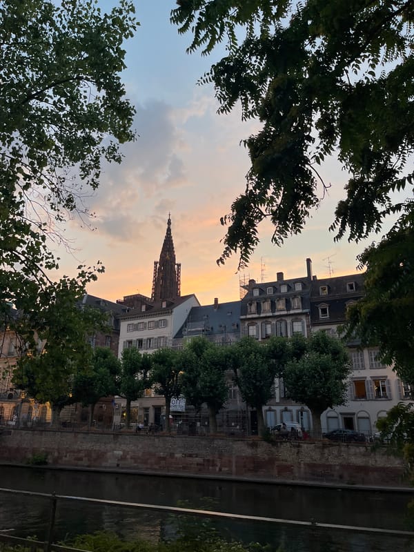 Strasbourg's canals and old town at golden hour