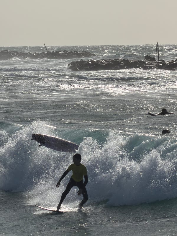 Afternoon beach life documented along Tel Aviv-Yafo Mediterranean coast