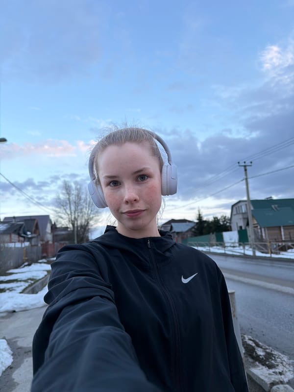 Young Person Takes Outdoor Selfies in Berezniki, Russia