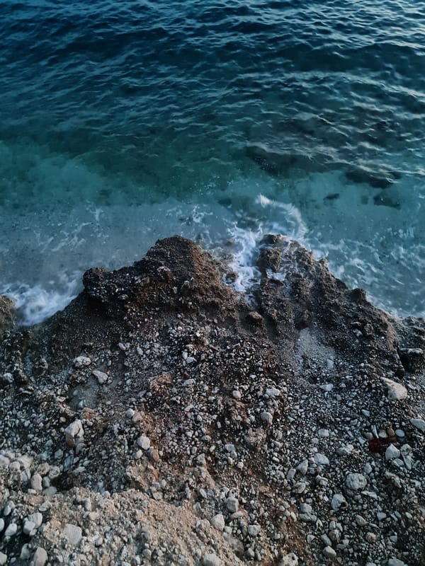 Sunset evening along the Adriatic coast in Brist, Croatia