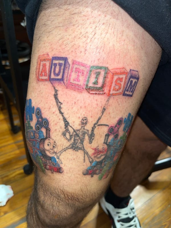 Person gets 'AUTISM' themed tattoo in Buenos Aires