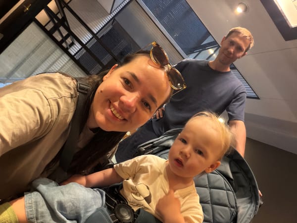 Family enjoys smoothies during casual outing in Chuo, Japan