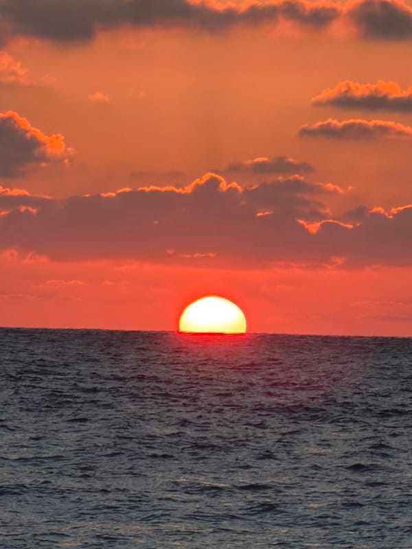 Sunset observed over Mediterranean Sea near Tel Aviv
