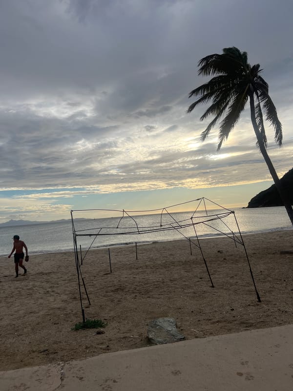 Overcast beach afternoon in Juan Griego, Venezuela