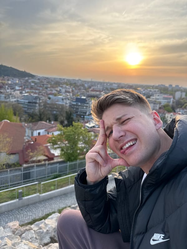 Young people gather for sunset selfies at Plovdiv ruins