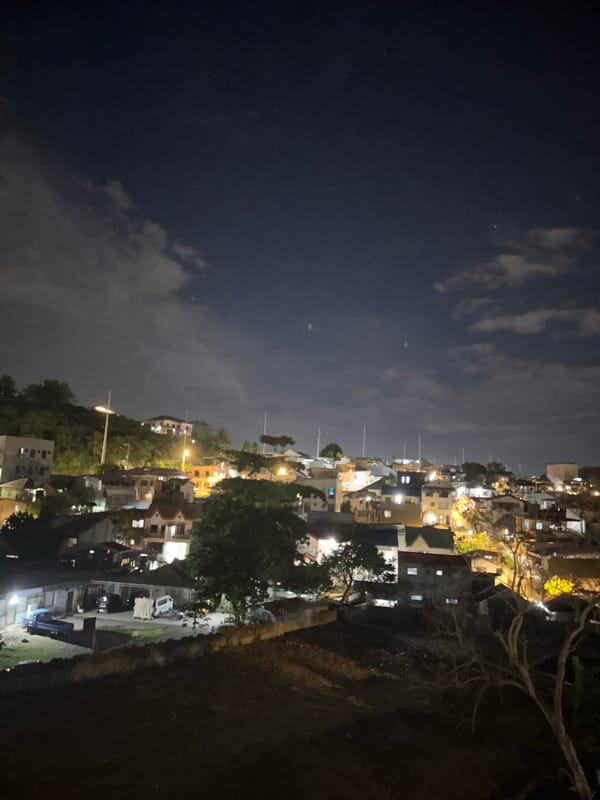 Nighttime cityscape observations recorded across Davao City balconies