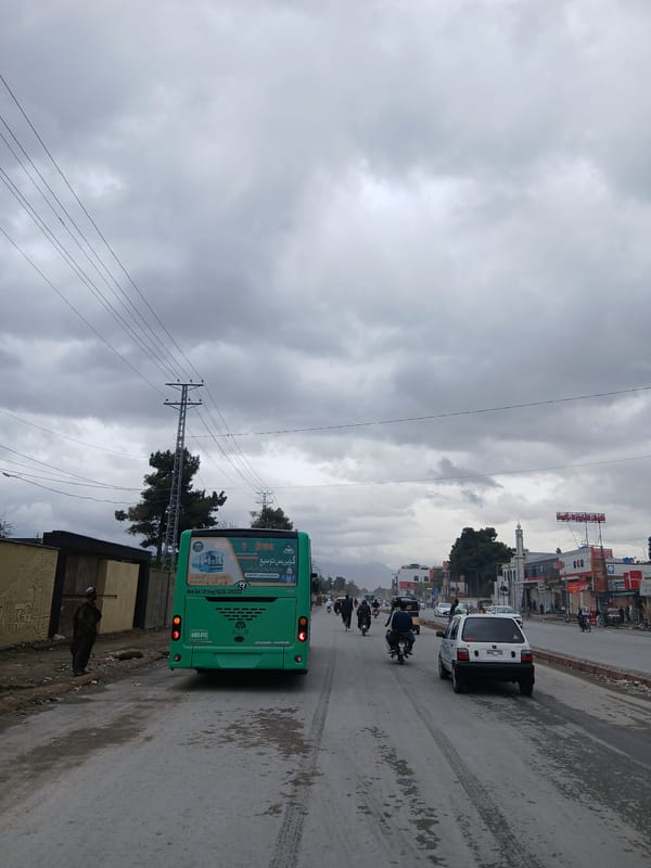 Morning street scenes captured in Quetta City, Pakistan