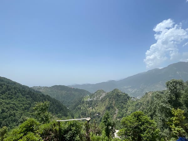 Clear mountain vista observed in Dharamkot, India