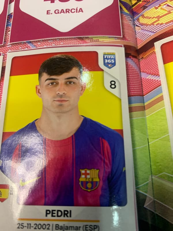 Flipping through a FIFA 365 trading card and sticker collection