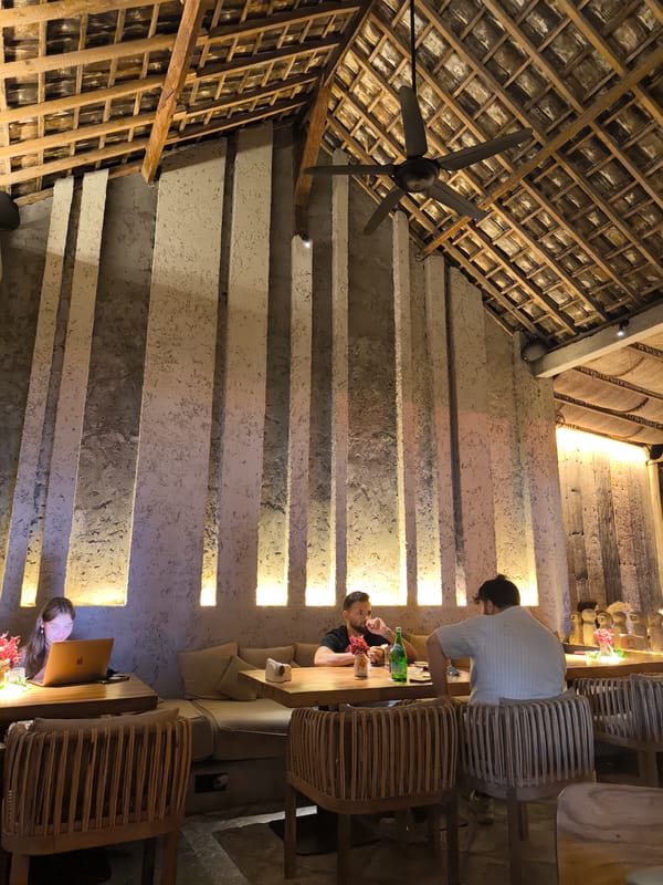 Diner visits cozy restaurant in North Kuta, Indonesia