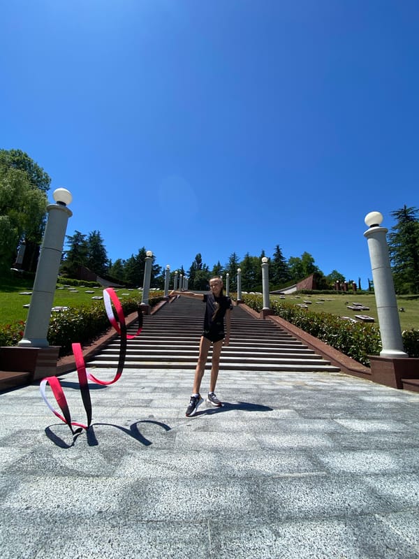 Summer morning in Sochi: parks, gymnastics, flowers, and breakfast