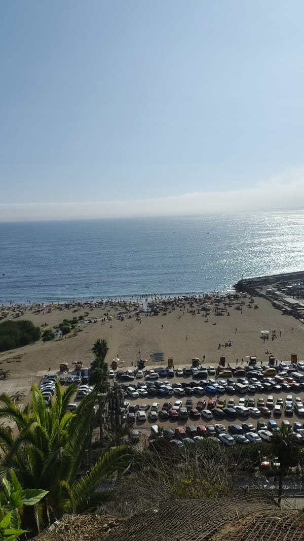 Aerial view captures coastal scene in Barranco, Peru
