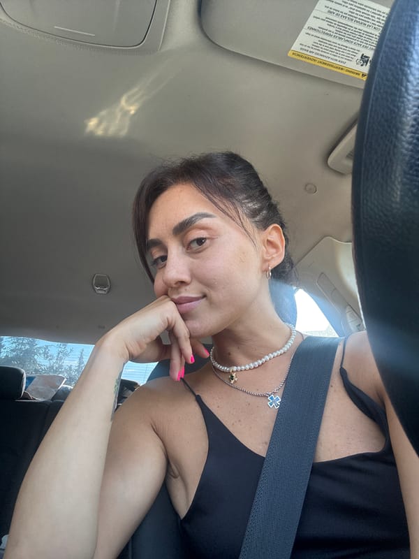In-car selfie session in Tbilisi, mid-afternoon