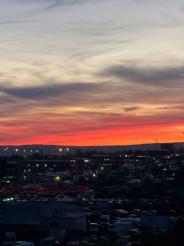 Vibrant sunset captured over Varna, Bulgaria from elevated position