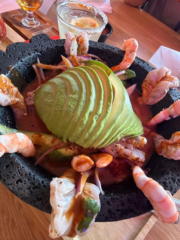Late-night shrimp cocktails documented in Paramount restaurant