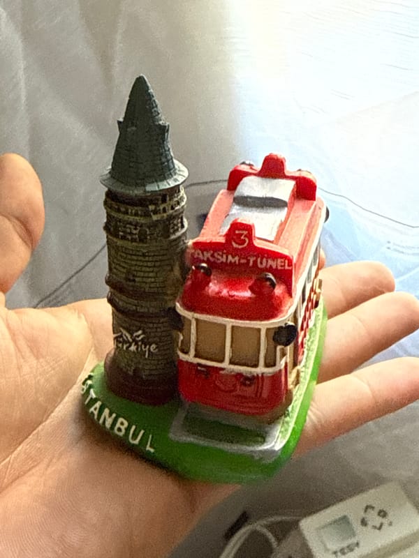 Istanbul souvenir set held in Slavyani, Bulgaria