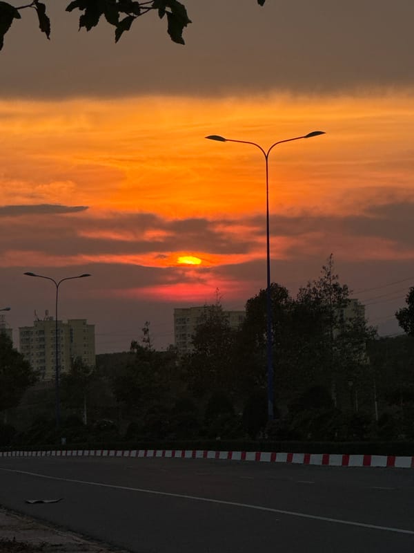 Orange sunset captured across Mui Ne Vietnam streets