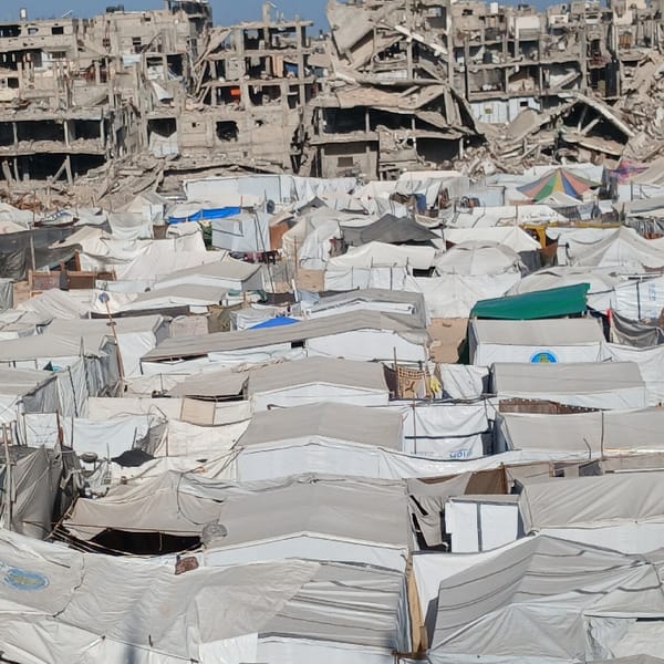 Gaza displacement camps documented amid widespread urban destruction