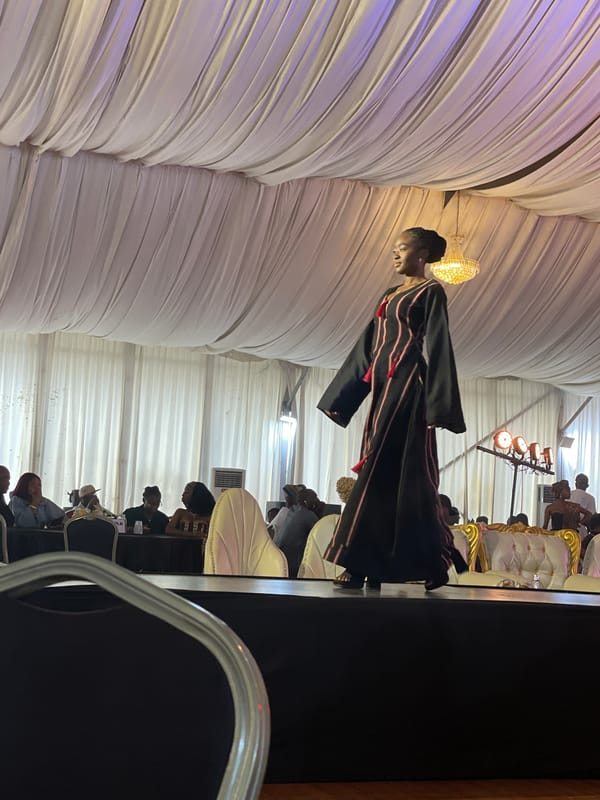 Fashion runway event in a tented venue, Barakin Lerawi, Nigeria