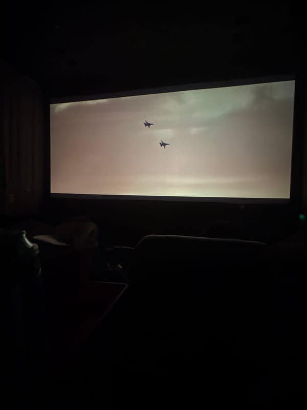 Late-night movie screening documented at Miraflores cinema