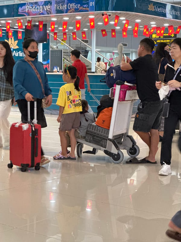 Busy scenes inside Cam Ranh International Airport, Vietnam