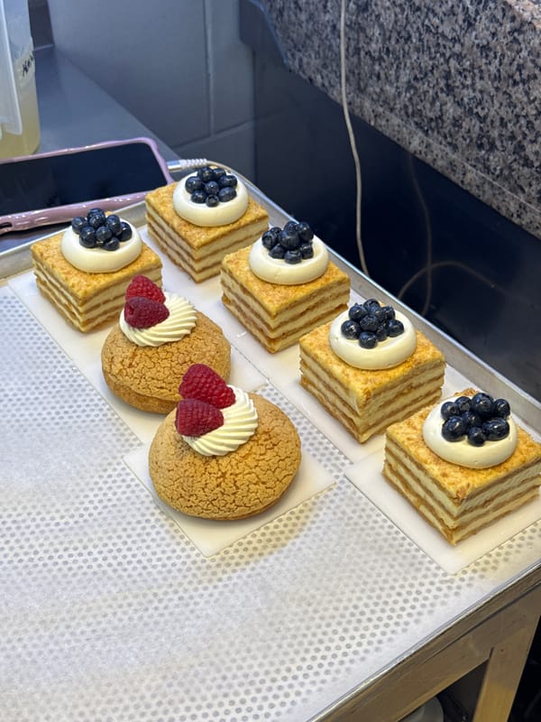 Pastry prep and quiet interiors across two Belgrade neighborhoods