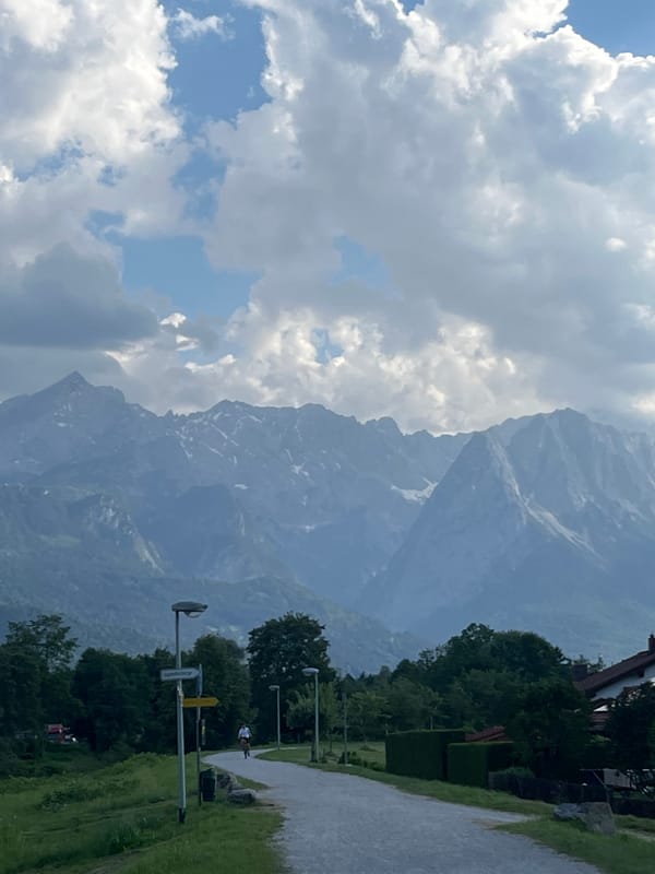 Afternoon stroll along the Loisach River in Garmisch-Partenkirchen