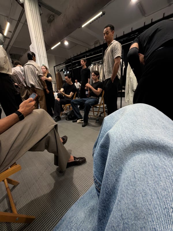 Behind the scenes at a Milan fashion event