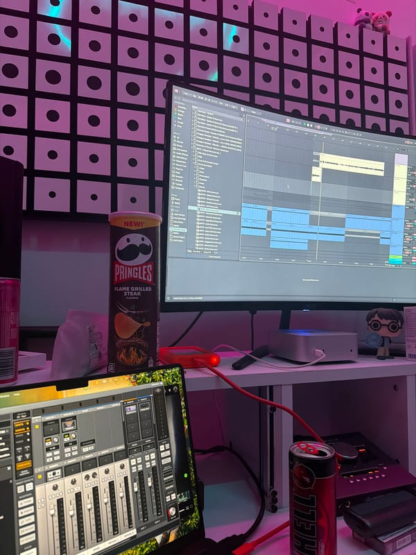 Music producer works late session in Sofia studio