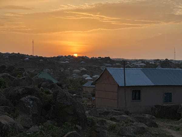 Sunset observed over residential Kabong, Nigeria