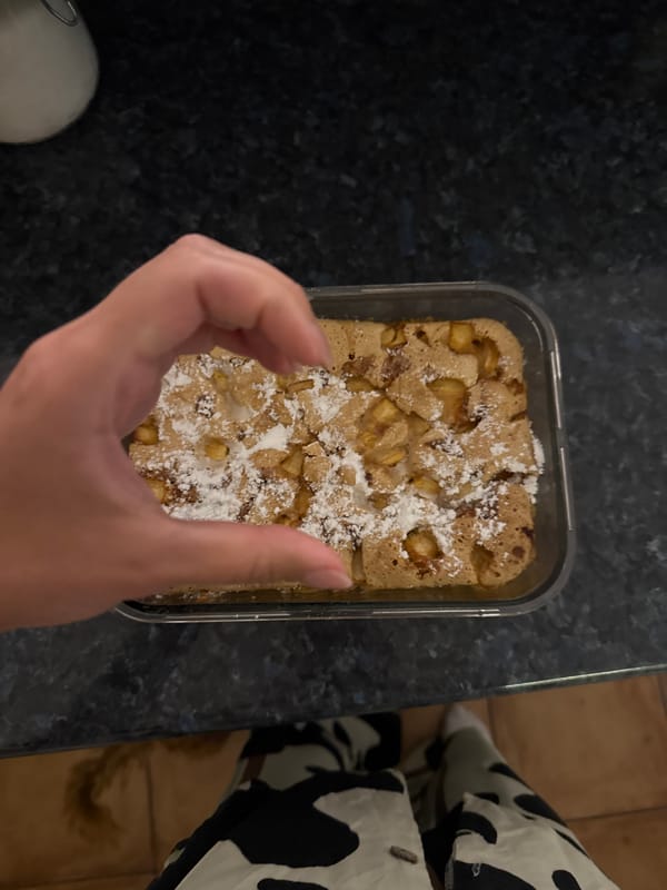 Home baker documents fresh dessert in Sutomore, Montenegro