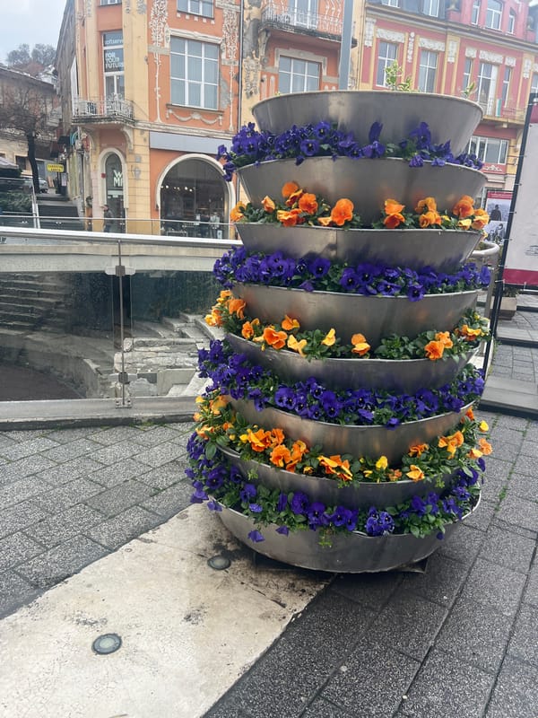Afternoon walk through central Plovdiv captures Easter displays, shops