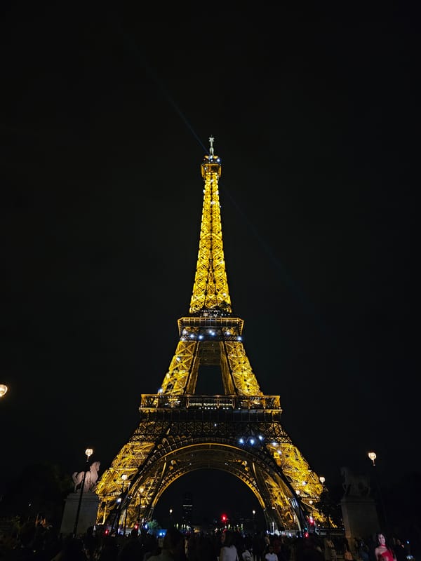 Eiffel Tower's evening light show draws crowds in Paris
