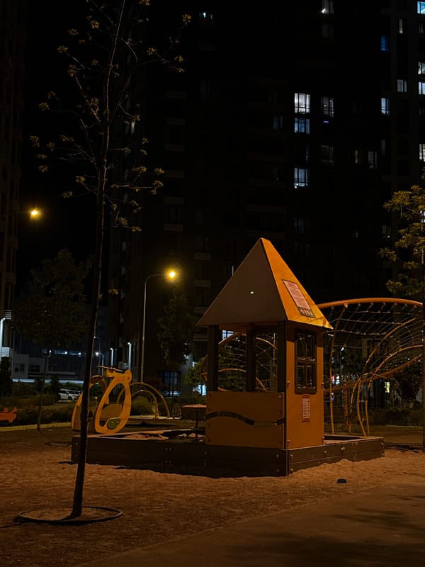Quiet evening moments captured in Kyiv residential neighborhood