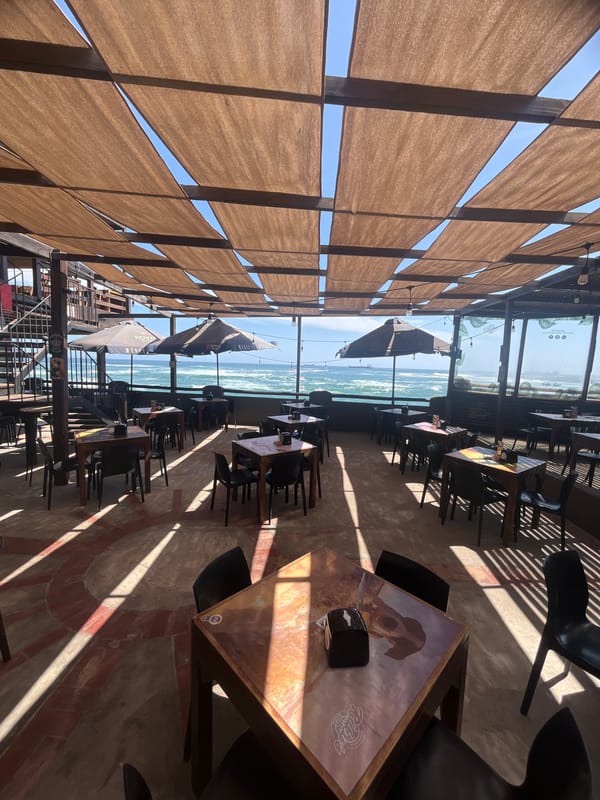 Oceanfront restaurant observed in Arica, Chile Friday afternoon