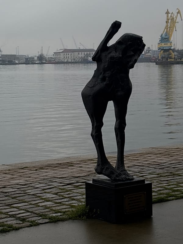 Morning observations of Burgas port and Holocaust memorial